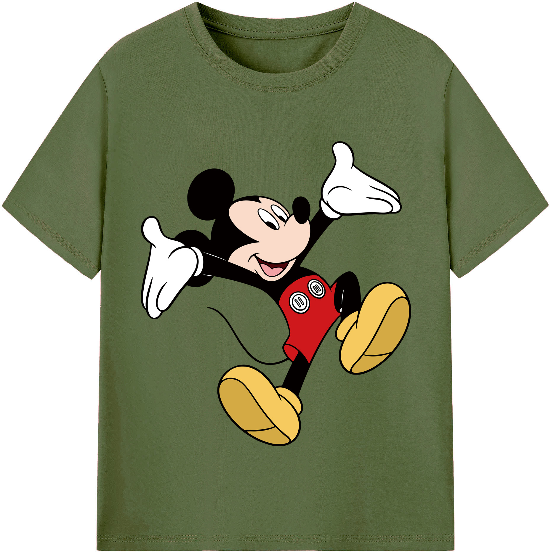 （画像用） ミッキーマウス Mickey Mouse 綿100％半袖Tシャツ（フロントプリント）